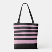 Schwarz Rosa Cool Moderner Streifen Tasche (Rückseite)