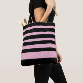 Schwarz Rosa Cool Moderner Streifen Tasche (Von Nahem)