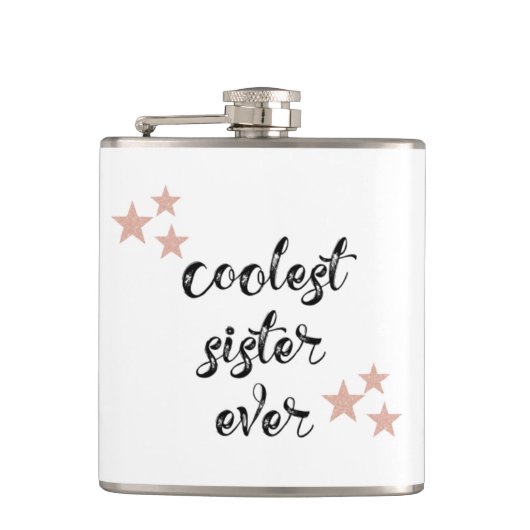 Schwarz/Rosa Coole Schwesternflasche Flachmann (Vorderseite)