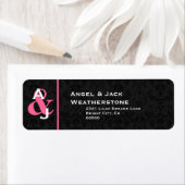 Schwarz-Rosa Damask Wedding Monogram Ver 007 (Insitu)