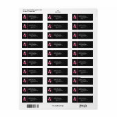 Schwarz-Rosa Damask Wedding Monogram Ver 007 (Vorne)