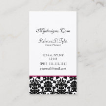 Schwarz-Rosa Damaskus Chic Business Cards