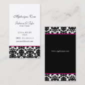 Schwarz-Rosa Damaskus Chic Business Cards Visitenkarte (Vorne/Hinten)