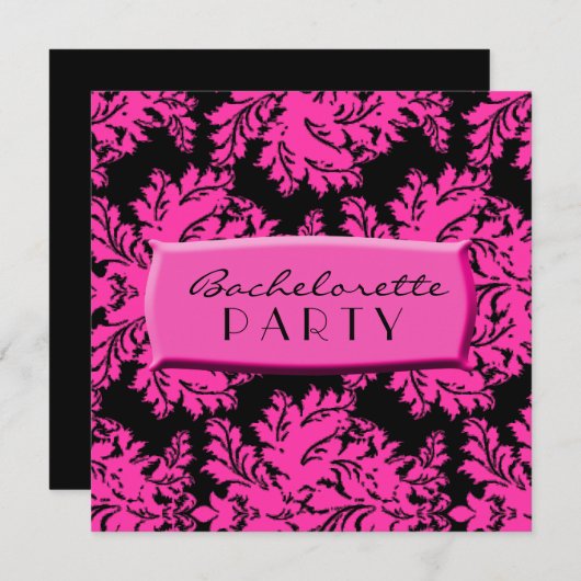 Schwarz-Rosa-Damaskus Einladung (Vorne/Hinten)