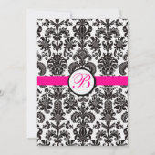 Schwarz-Rosa-Damaskus-Hochzeitseinladung Einladung (Rückseite)