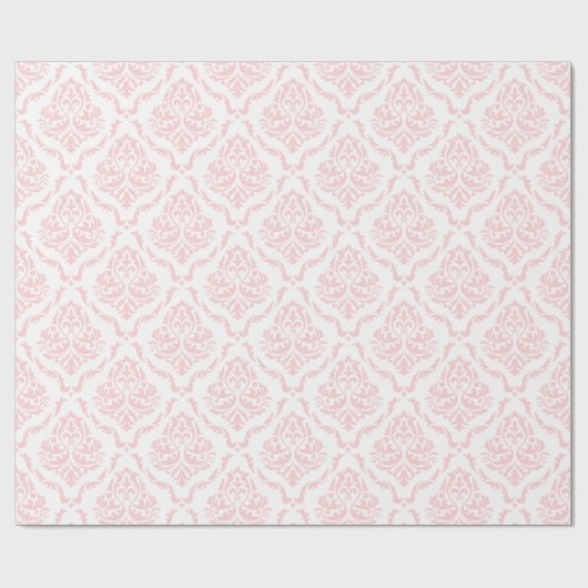 Schwarz-Rosa-Damaskus-Muster auf Weiß Geschenkpapier (Flach)