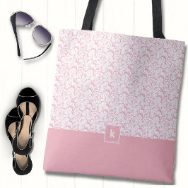 Schwarz-Rosa-Damaskus-Muster Tasche