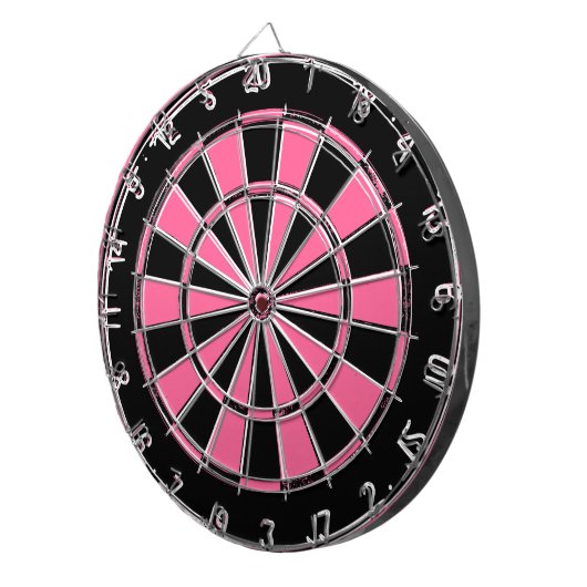 Schwarz-Rosa-Damenkarton Dartscheibe (Vorderseite rechts)
