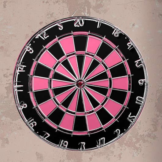 Schwarz-Rosa-Damenkarton Dartscheibe