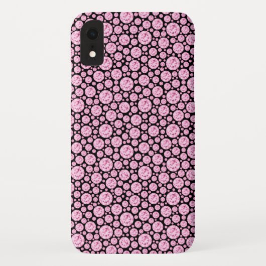 Schwarz-Rosa-Diamant-Muster Case-Mate iPhone Hülle (Rückseite)