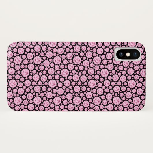 Schwarz-Rosa-Diamant-Muster Case-Mate iPhone Hülle (Rückseite (Horizontal))