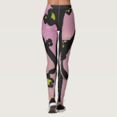 Schwarz-Rosa-Dreh-Flop-Design Leggings (Rückseite)