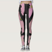 Schwarz-Rosa-Dreh-Flop-Design Leggings (Vorderseite)