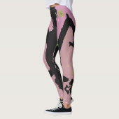 Schwarz-Rosa-Dreh-Flop-Design Leggings (Links)