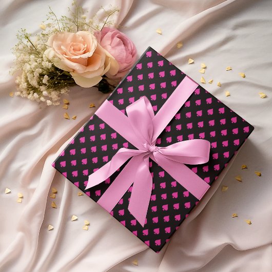 Schwarz-Rosa-Eis Muster Modernes Geschenkpapier Set