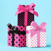 Schwarz-Rosa-Eis Muster Modernes Geschenkpapier Set