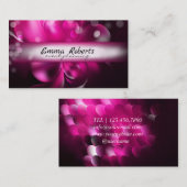 Schwarz Rosa Elegant Dunkle Flora auf schwarz Visitenkarte (Vorne/Hinten)
