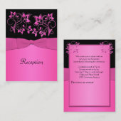 Schwarz-Rosa-Empfang-Karte Begleitkarte (Vorne/Hinten)