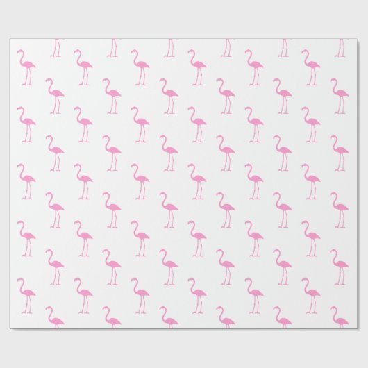 Schwarz-Rosa-Flamingo-Muster Geschenkpapier (Flach)