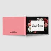 Schwarz-Rosa-Flora Elegant Vintag Gästebuch (Voll)