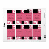 Schwarz-Rosa-Flora-Hochzeitsmarken (Vorne)