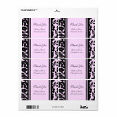 Schwarz-Rosa-Flora-Hochzeitsmarken (Vorne)