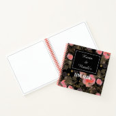 Schwarz & Rosa Flora I LIEBE SIE Liebe buchen Notizblock (Innenseite)