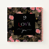 Schwarz & Rosa Flora I LIEBE SIE Liebe buchen Notizblock (Rückseite)