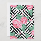 Schwarz-Rosa-Flora-Stationierung Dankeskarte (Rückseite)