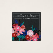 Schwarz-rosa-florale Ohrring-Display-Karte (Vorderseite)