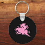 Schwarz-Rosa-Flying-Pig Schlüsselanhänger (Vorderseite)