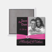 Schwarz-Rosa-Foto-Magnet Magnet (Vorderseite/Rückseite)