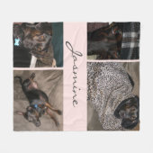Schwarz-Rosa-FotoCollage | Fleece Dog Blanket (Vorderseite (Horizontal))