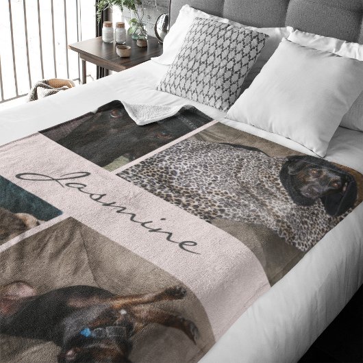 Schwarz-Rosa-FotoCollage | Fleece Dog Blanket