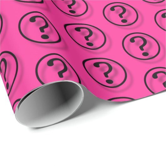 Schwarz-Rosa Fragezeichen Geschenkpapier (Rolleneckpunkt)