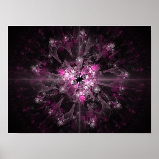 Schwarz-Rosa-Fraktal Poster (Vorne)