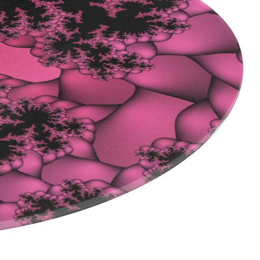 Schwarz-Rosa-Fraktal Schneidebrett (Ecke)