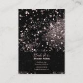 Schwarz-Rosa-Funkellichtblende Sparkle Glitzer Visitenkarte (Rückseite)