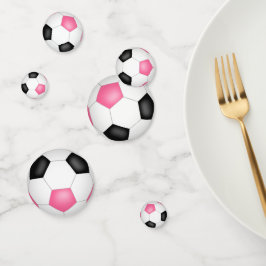 Schwarz-Rosa-Fußball-Bälle Mädchen Sport Partys Konfetti