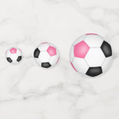 Schwarz-Rosa-Fußball-Bälle Mädchen Sport Partys Konfetti (Vorderseiten)