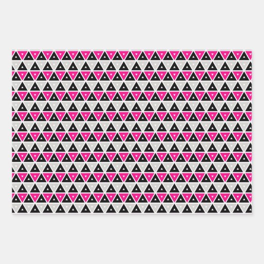 Schwarz-Rosa-Geometrie-Flash-Form Geschenkpapier Set (Vorderseite 3)