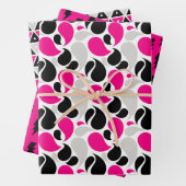 Schwarz-Rosa-Geometrie-Flash-Form Geschenkpapier Set (Beispiel)