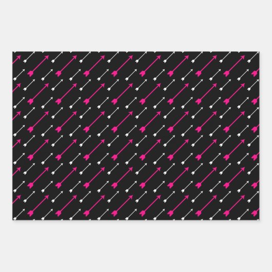 Schwarz-Rosa-Geometrie-Pfeil Geschenkpapier Set (Vorderseite 3)