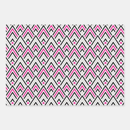 Schwarz-Rosa-Geometrie-Pfeil Geschenkpapier Set (Vorderseite 2)