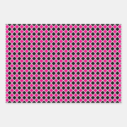 Schwarz-Rosa-Geometrie-Pfeil Geschenkpapier Set (Vorderseite)