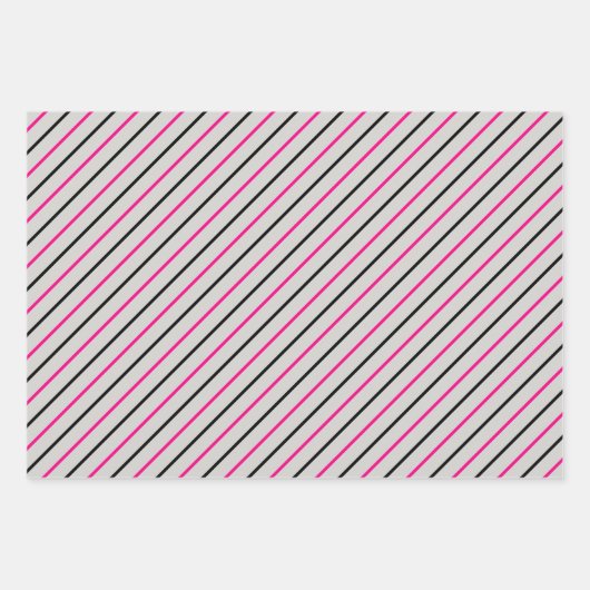 Schwarz-Rosa-Geometrie-Schnurrbartmuster Geschenkpapier Set (Vorderseite 3)