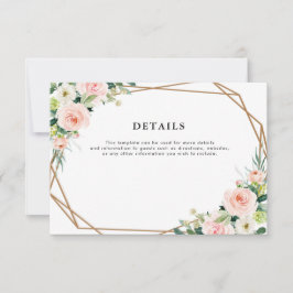 Schwarz Rosa geometrische Hochzeitskarte RSVP Karte