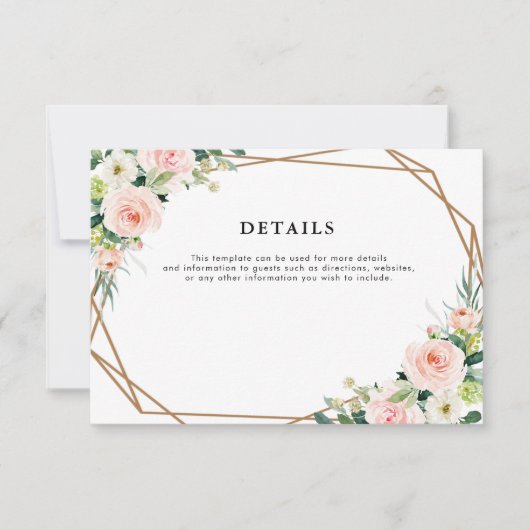 Schwarz Rosa geometrische Hochzeitskarte RSVP Karte (Vorderseite)