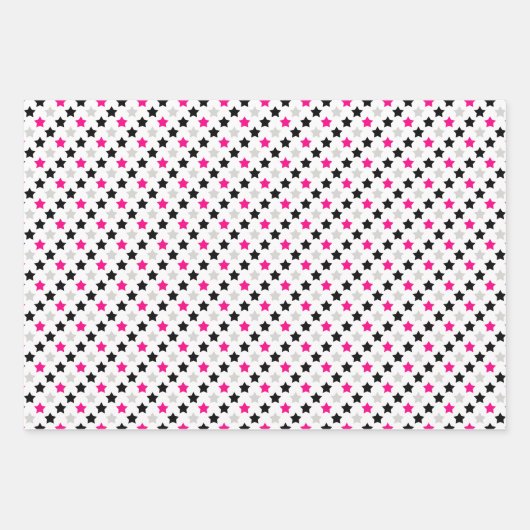 Schwarz-Rosa-Geometry-Stars-Brille Geschenkpapier Set (Vorderseite 2)