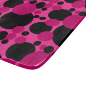 Schwarz rosa gepunktete Kreise Glasspanplatte Schneidebrett (Ecke)